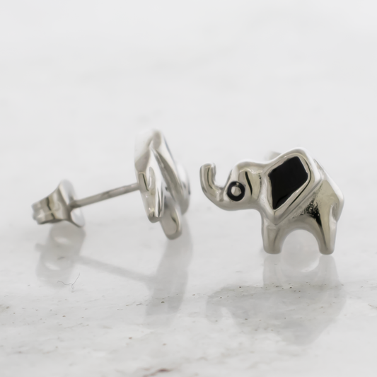 Steel Elephant Earring Studs