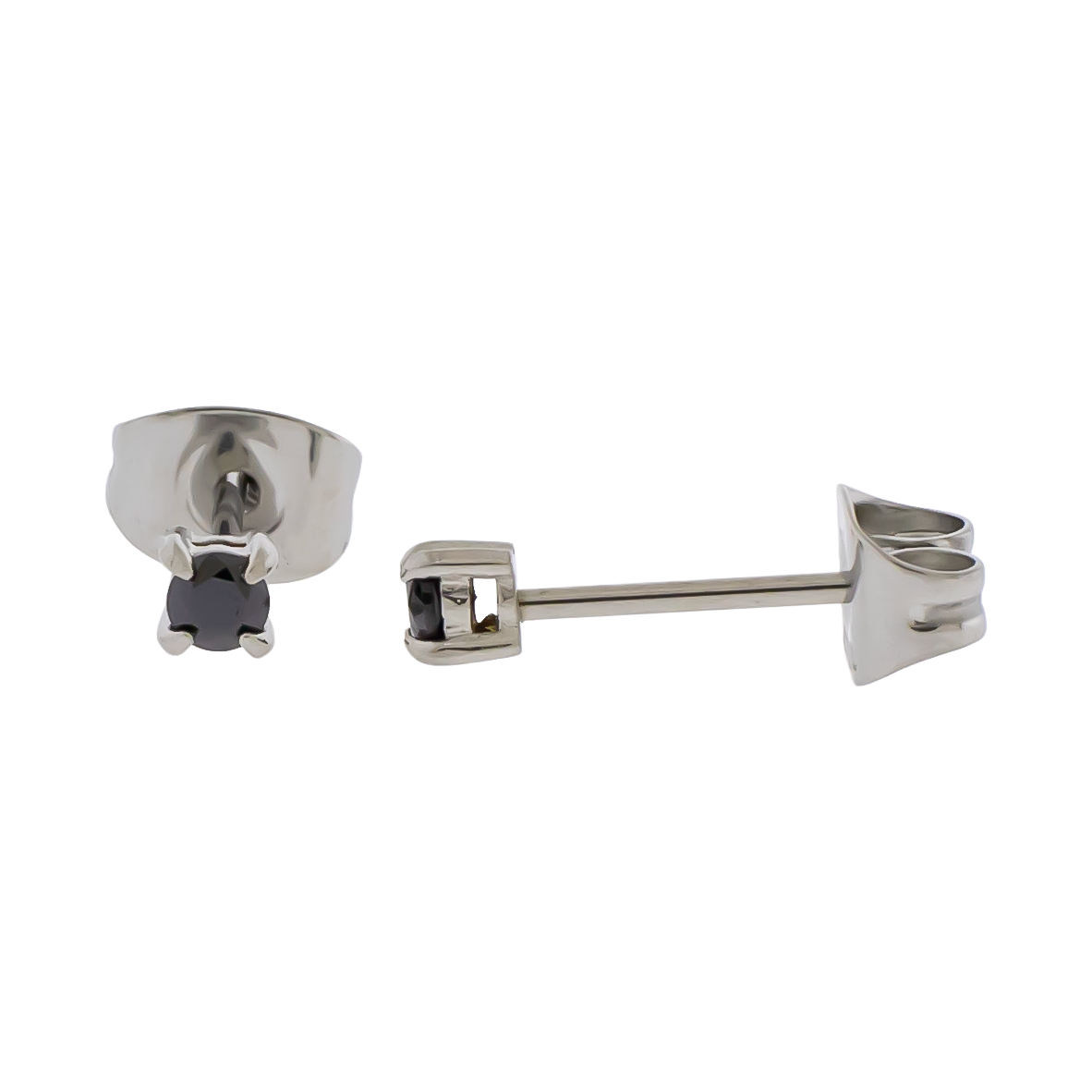 Steel Prong Set Round Premium Zirconia Earring Studs - Pierced Addiction