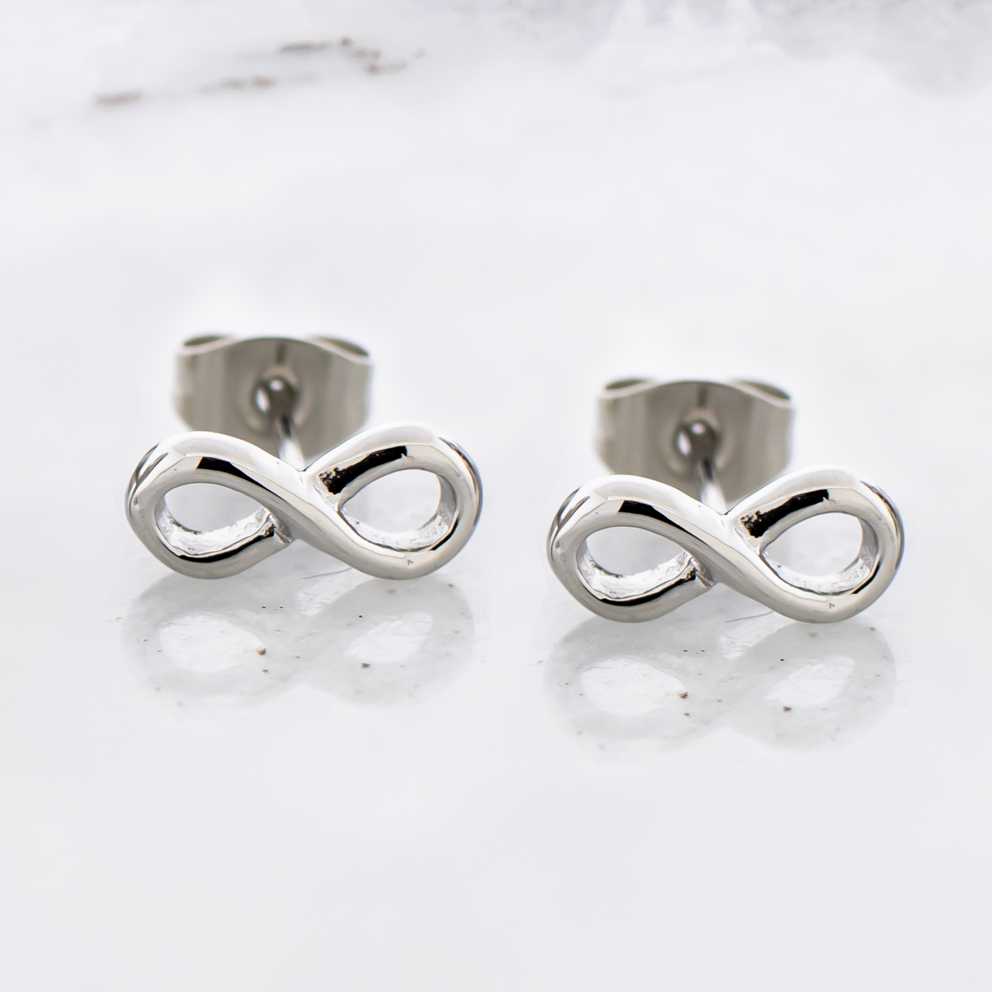 Steel Infinity Earring Studs