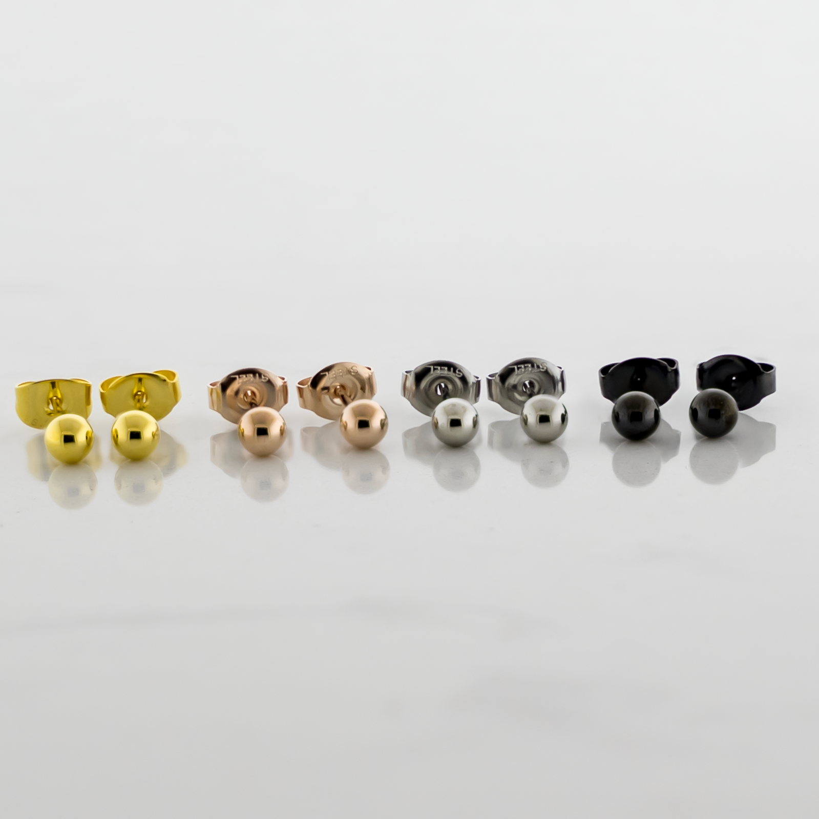 Steel Plain Ball Earring Studs