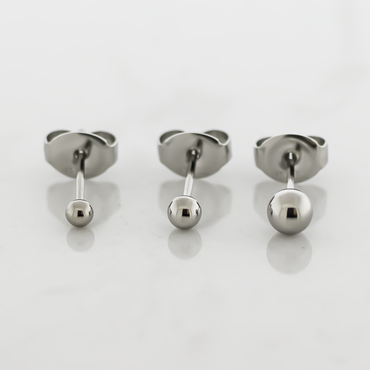 Steel Plain Ball Earring Studs