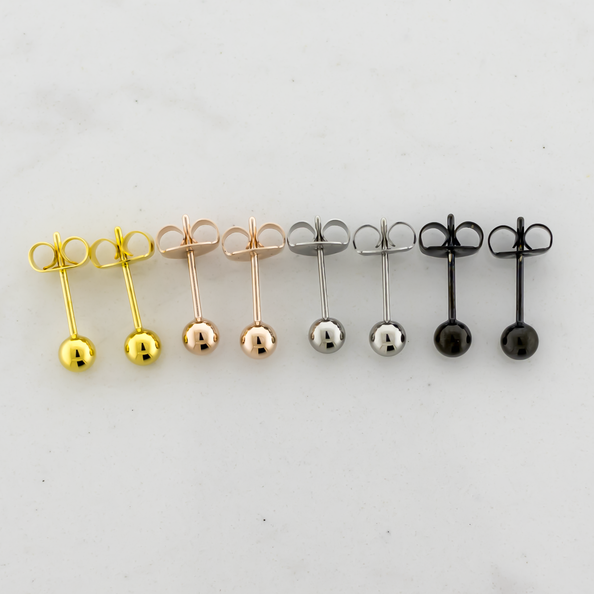 Steel Plain Ball Earring Studs