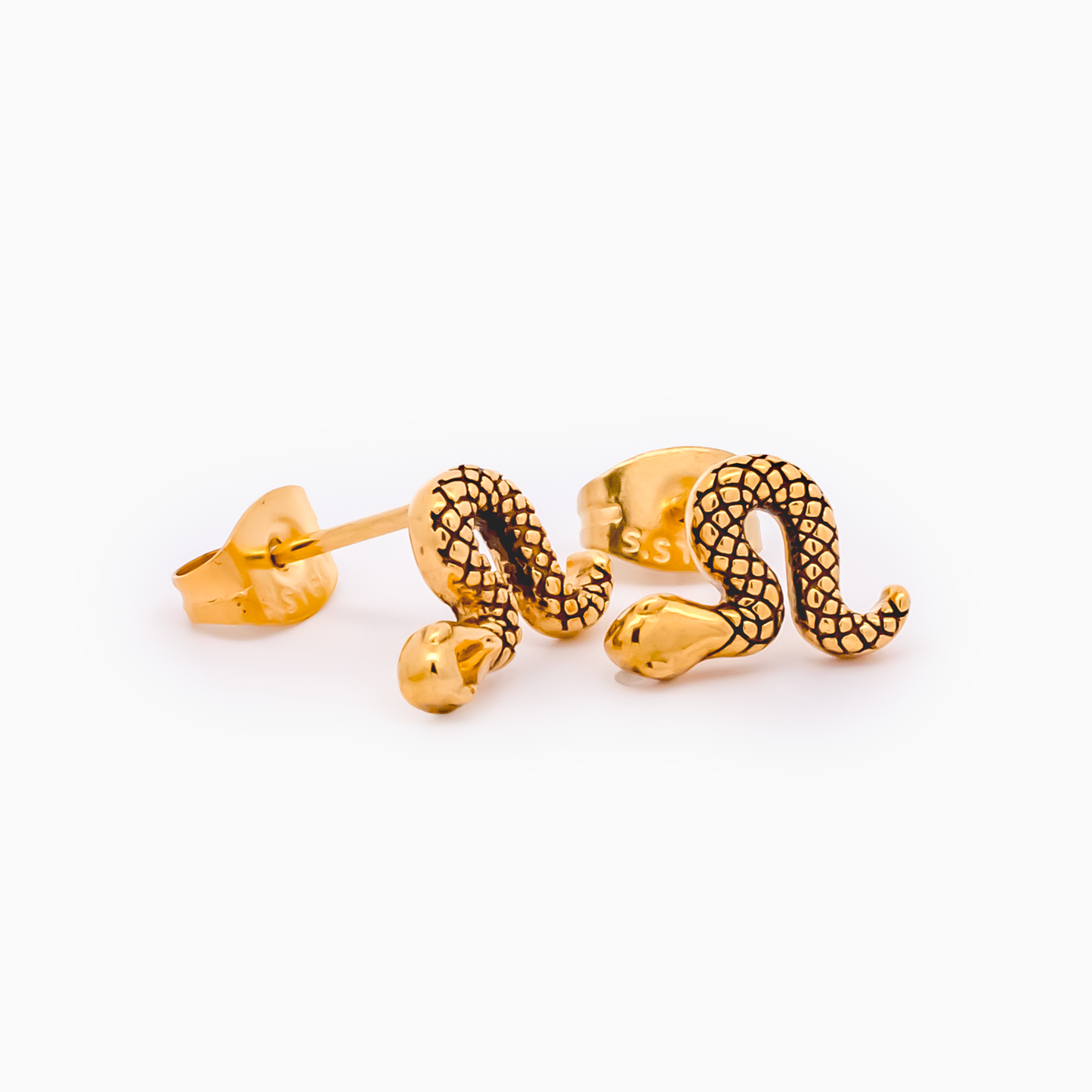 Steel Snake Earring Studs - Pierced Addiction