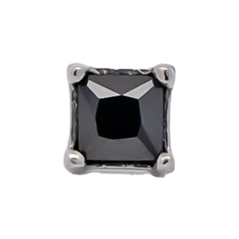 Steel Internally Threaded Bezel-Set Square Gem End