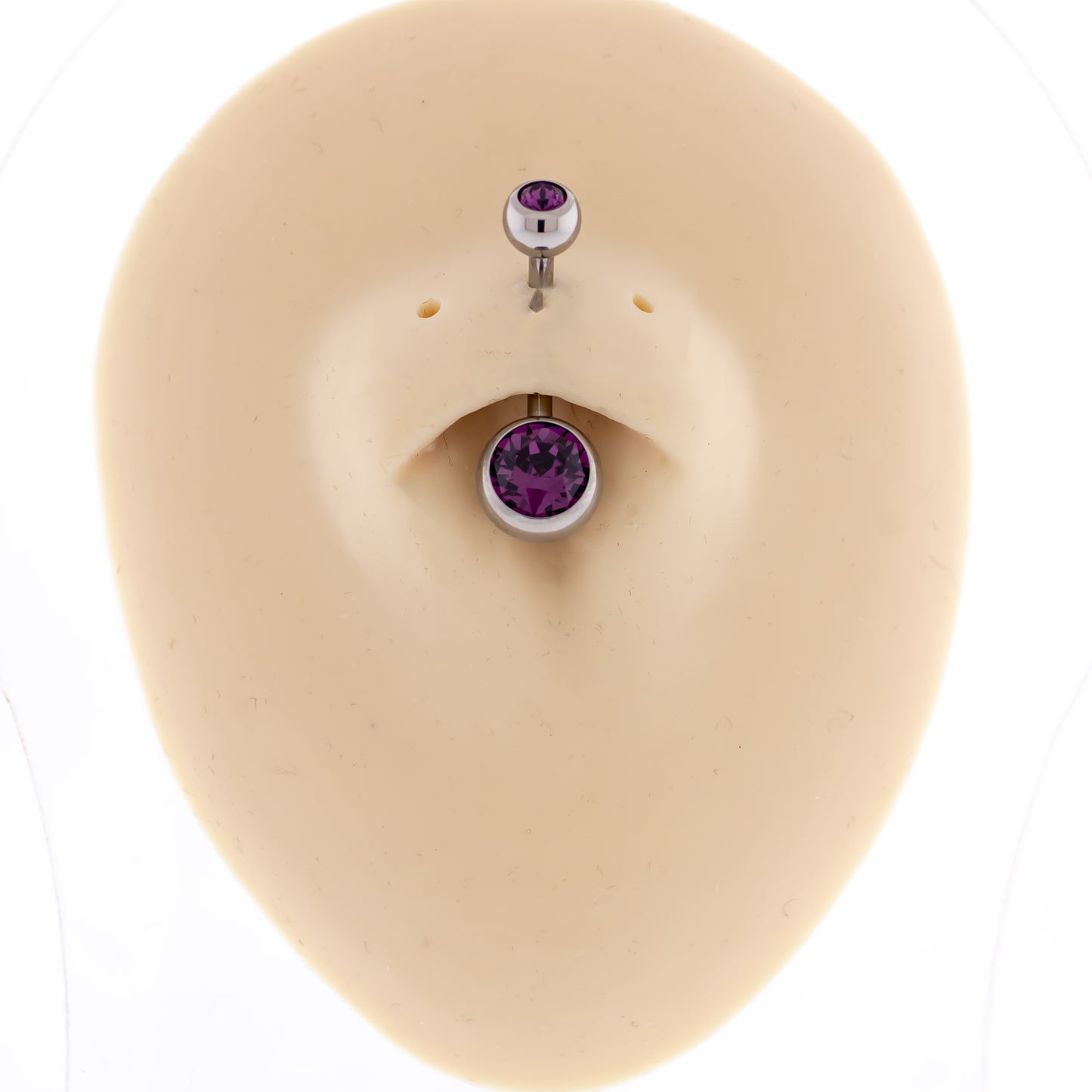 Steel Double Gem Navel Ring - Internally Threaded - Pierced Addiction