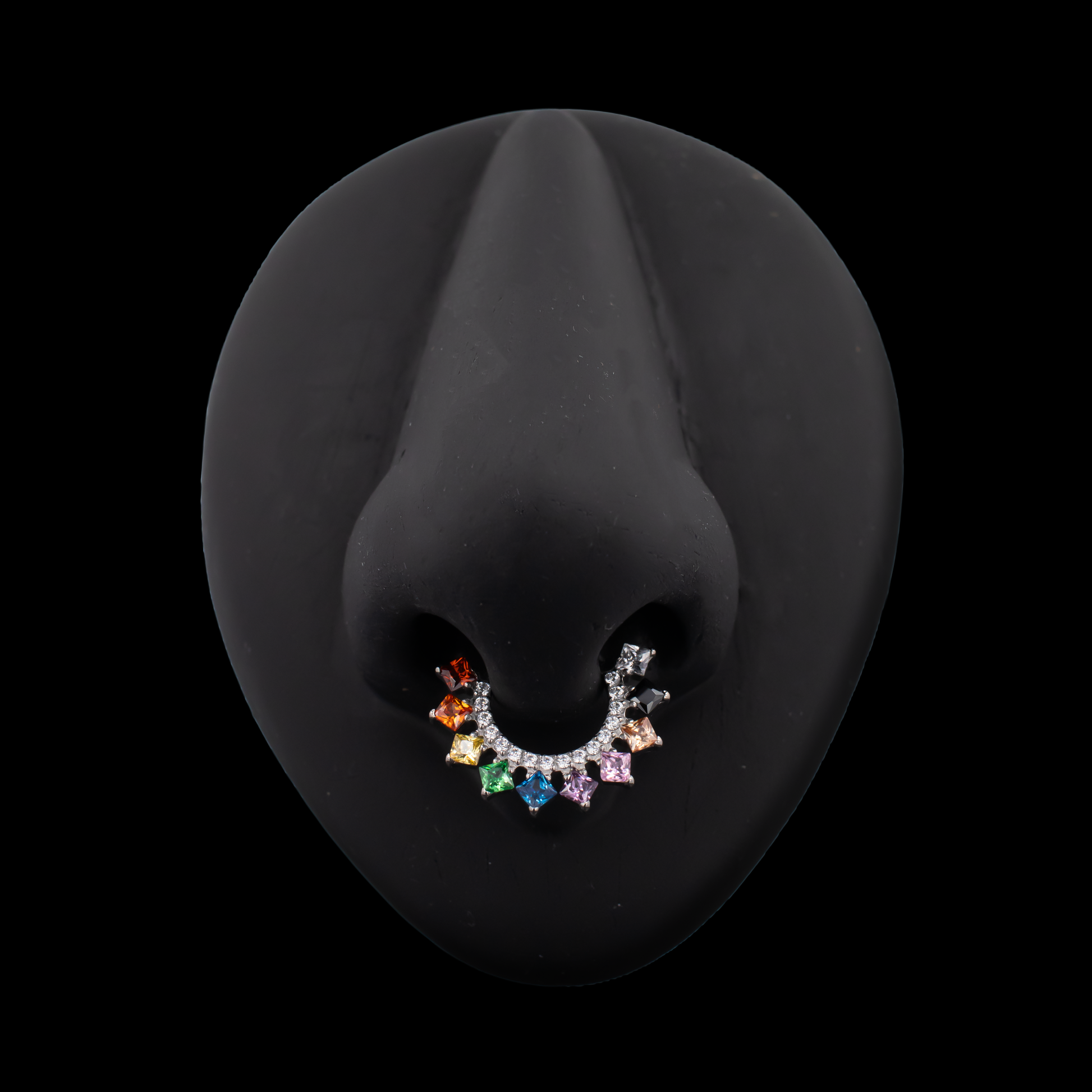 Sienna - Rainbow Titanium Hinged Ring - Pierced Addiction