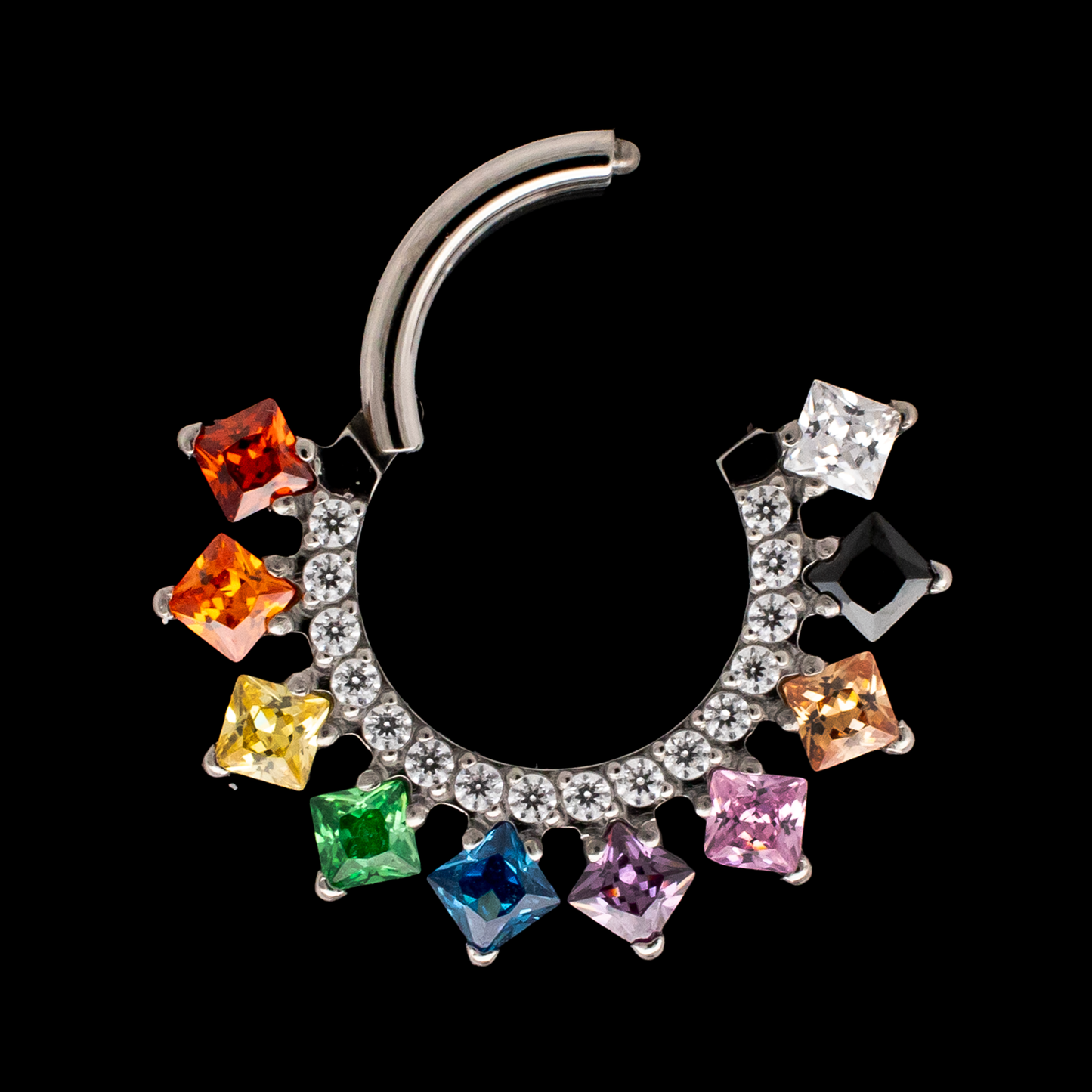 Sienna - Rainbow Titanium Hinged Ring