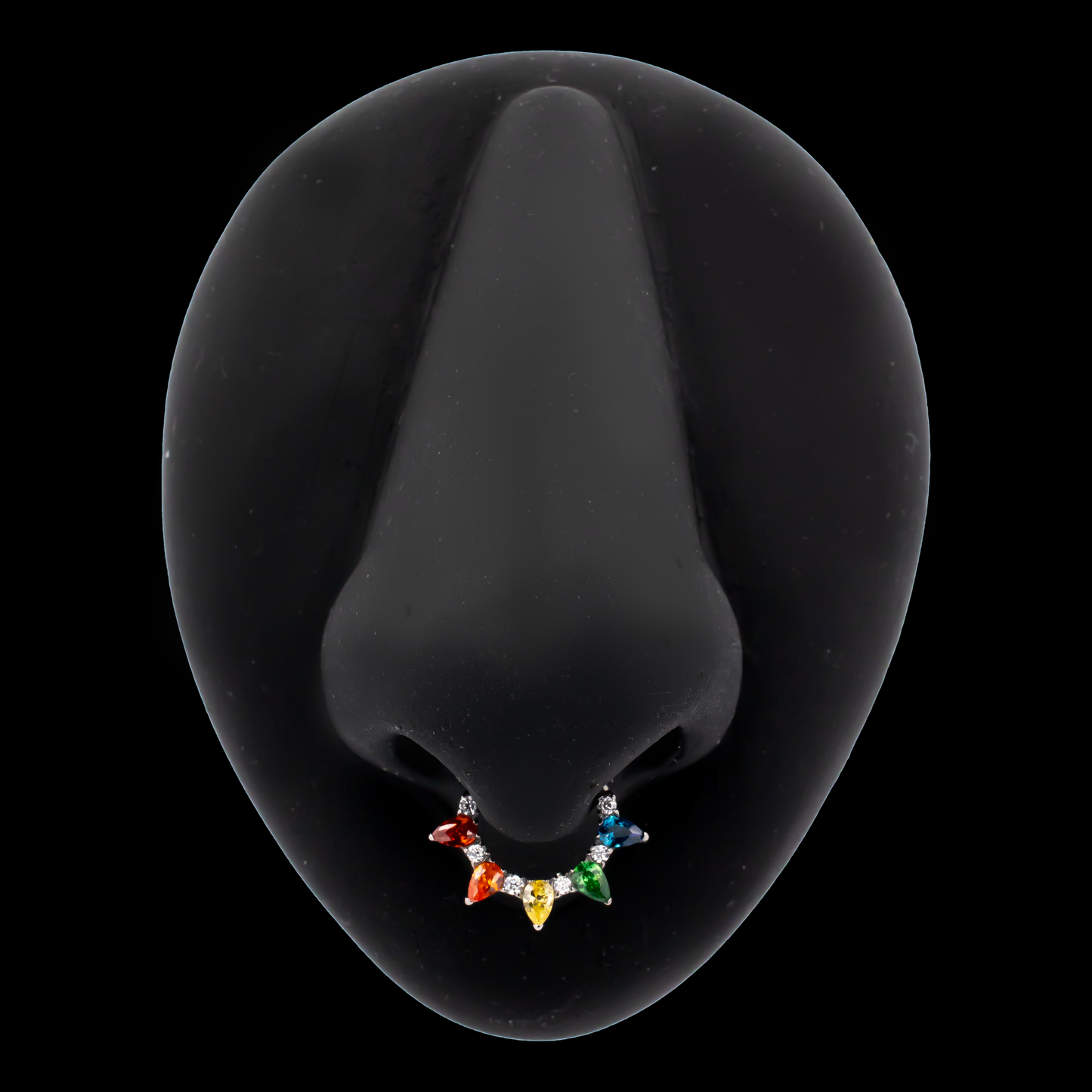 Desiree - Titanium Rainbow Hinged Ring - Pierced Addiction