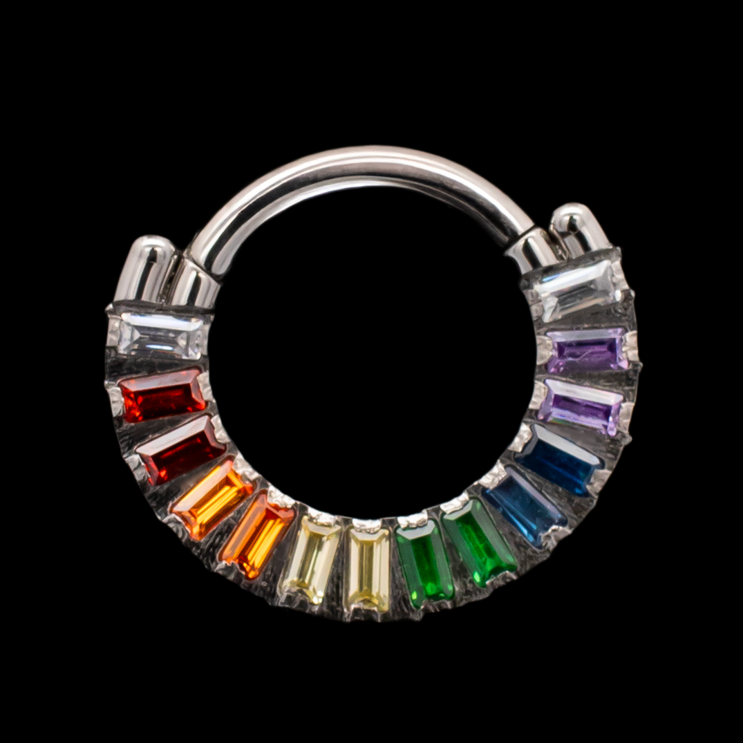 Grytta - Rainbow Hinged Segment Ring - Pierced Addiction