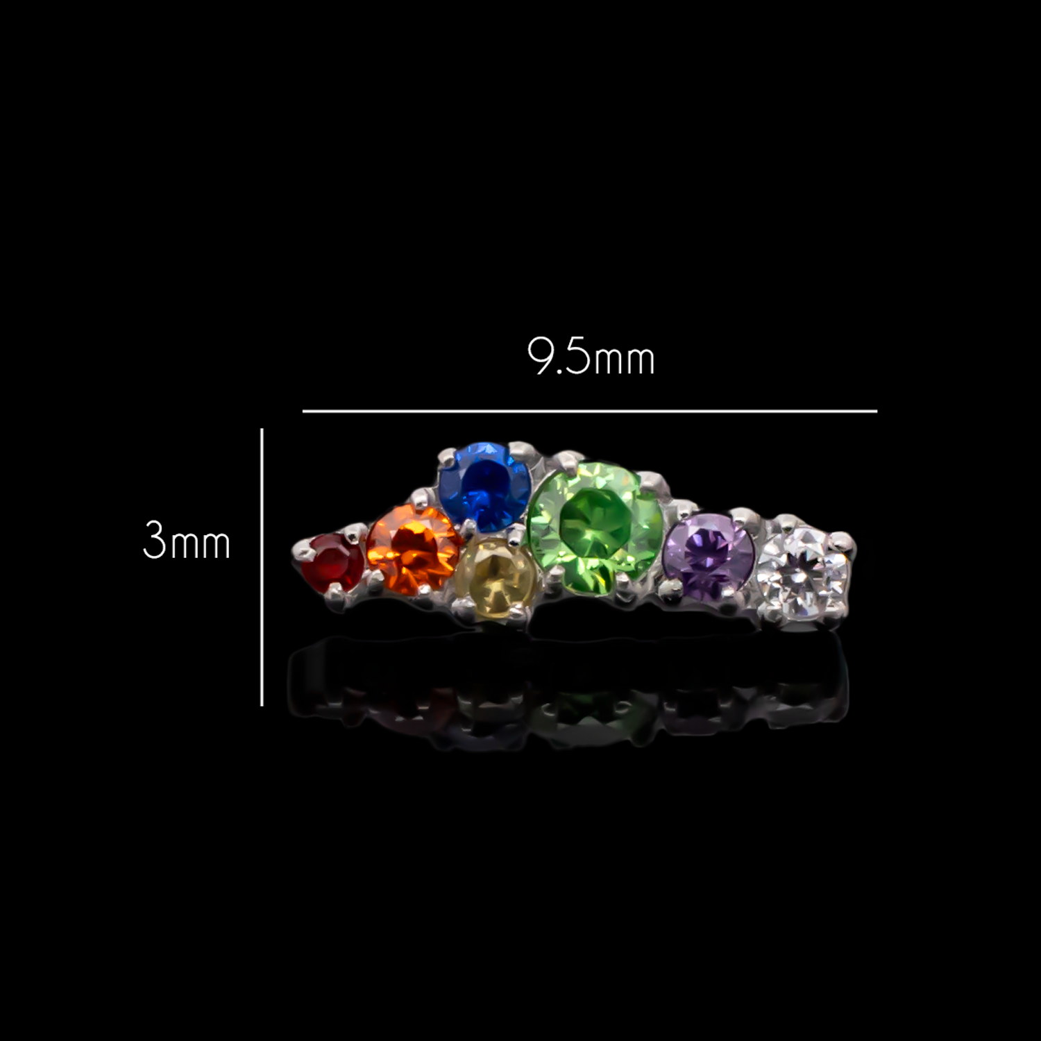 Zoe - 16G Rainbow Internally Threaded End