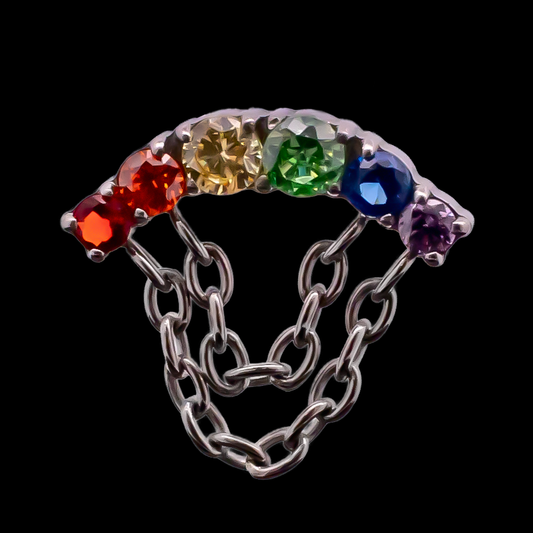 Windsor - Titanium Rainbow Internally Threaded End - Pierced Addiction