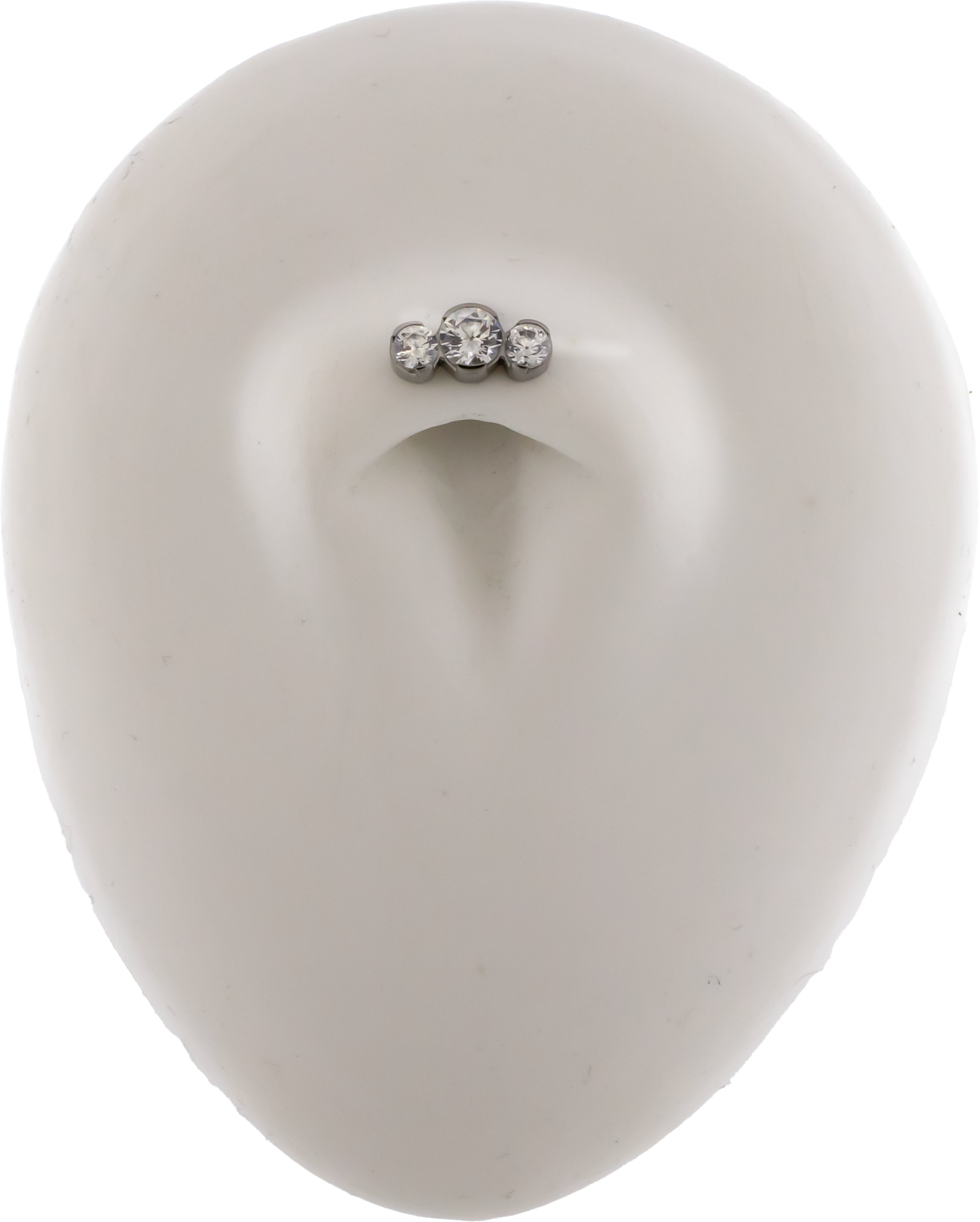 Steel Internally Threaded End - 3 CZ Cluster 16G