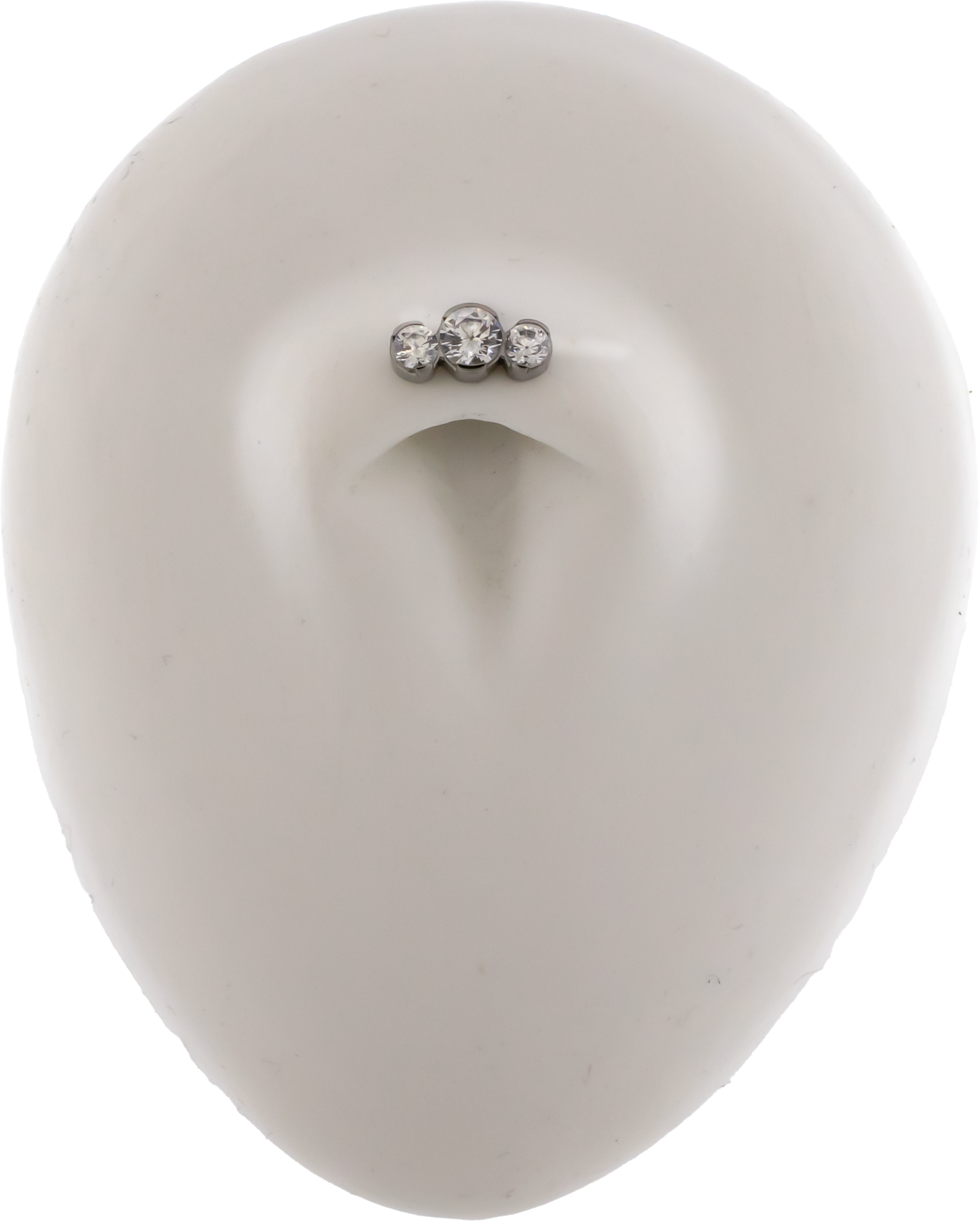 Steel Internally Threaded End - 3 CZ Cluster 16G