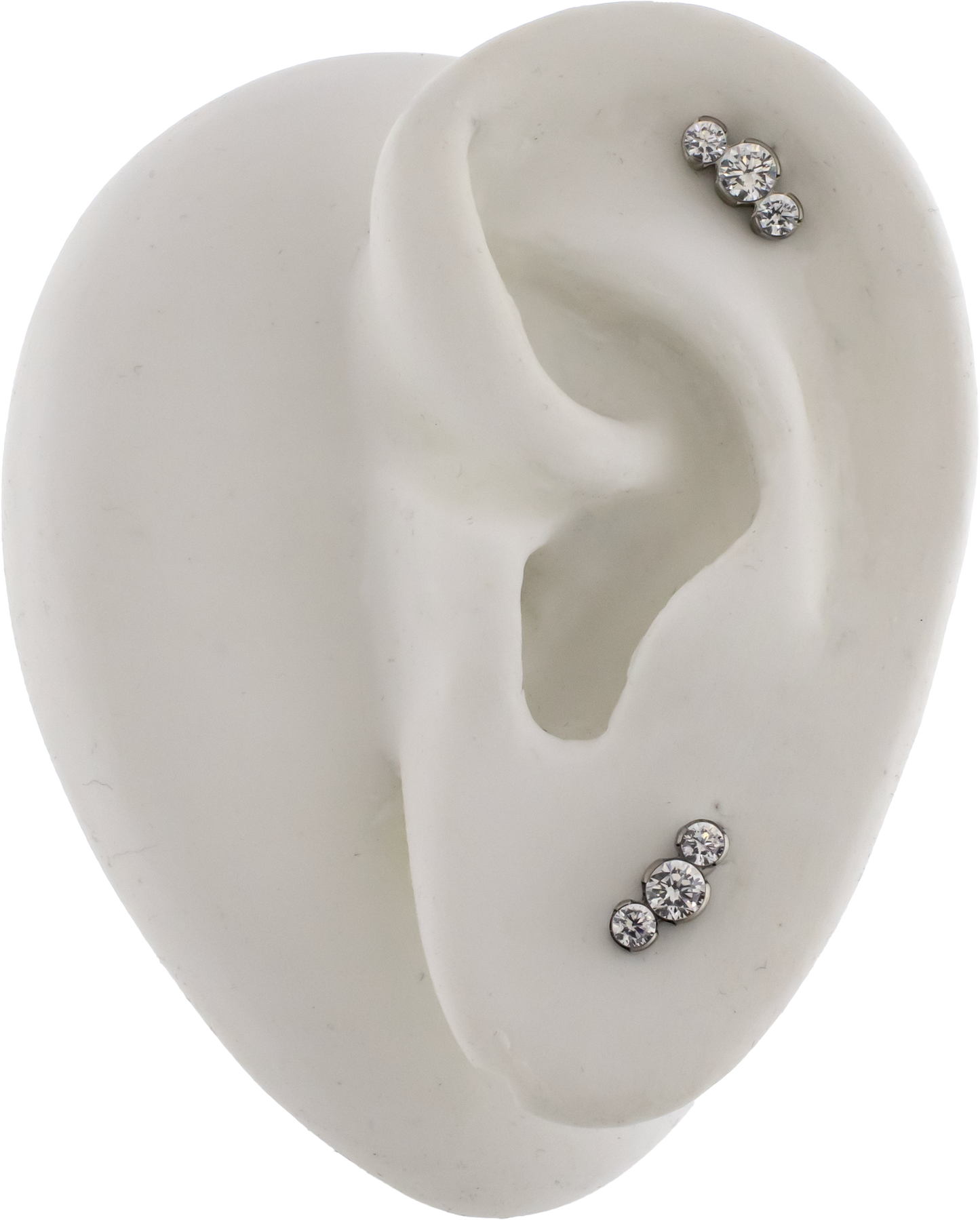 Steel Internally Threaded End - 3 CZ Cluster 16G