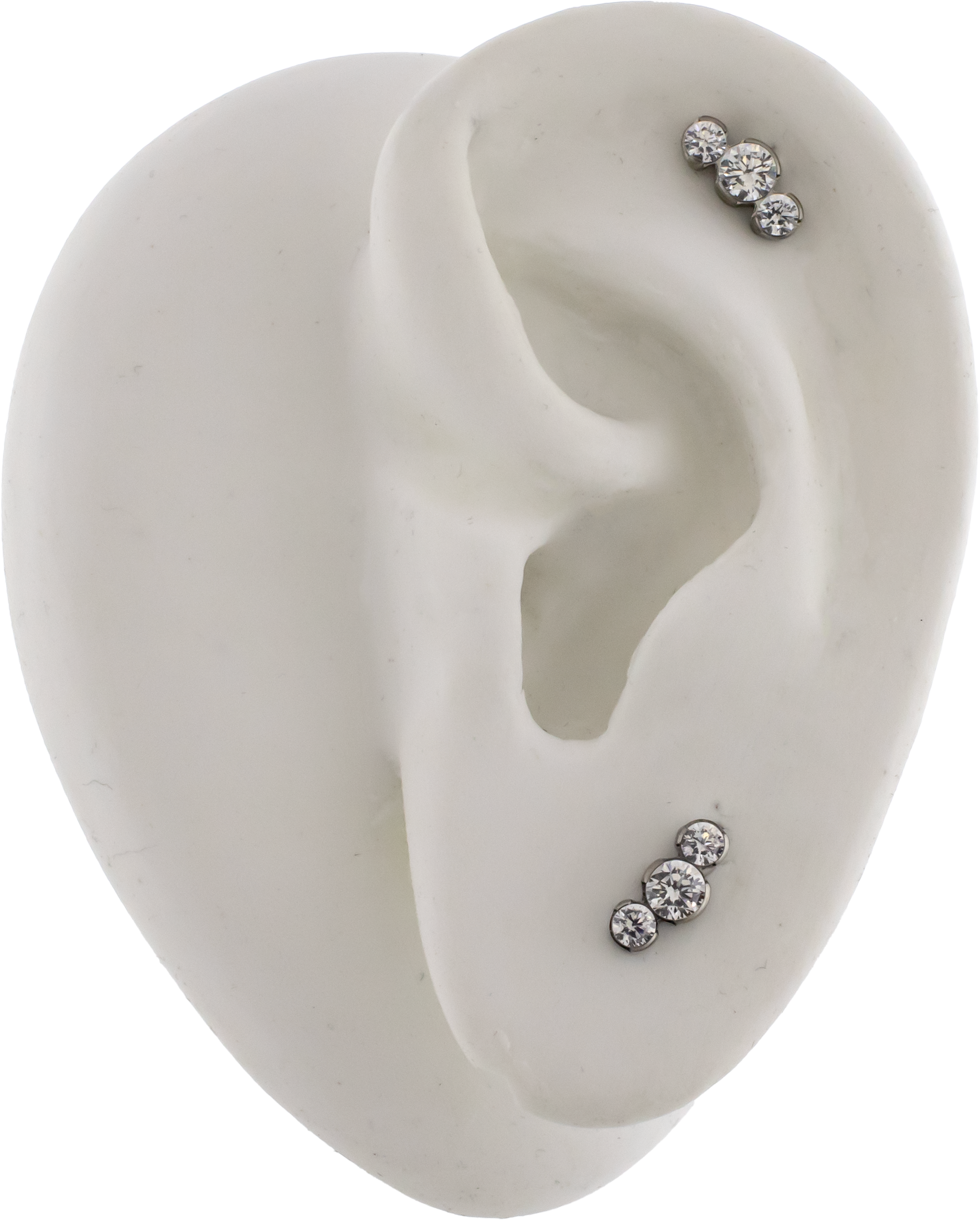 Steel Internally Threaded End - 3 CZ Cluster 16G