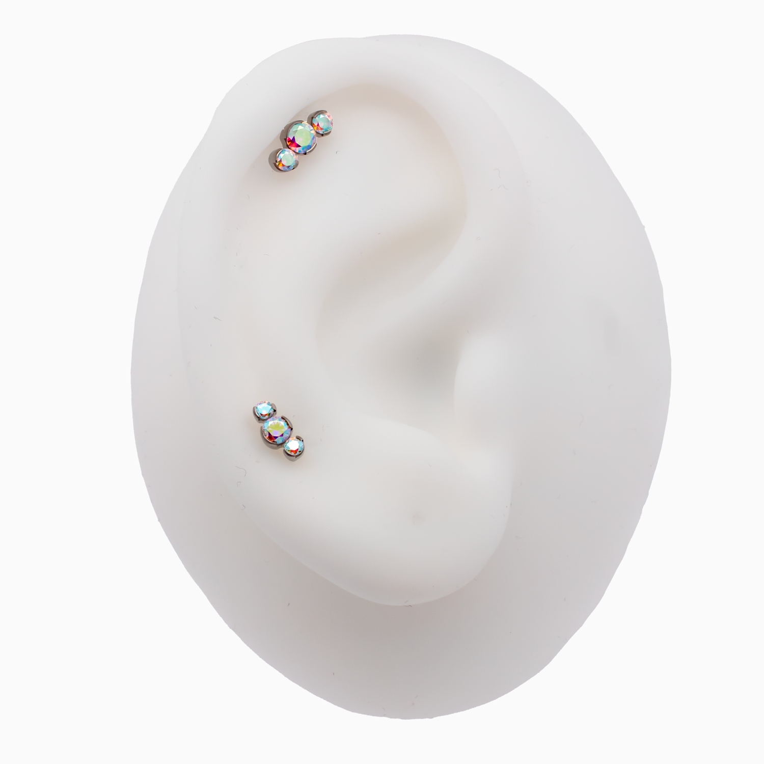 Steel Internally Threaded End - 3 CZ Cluster 16G
