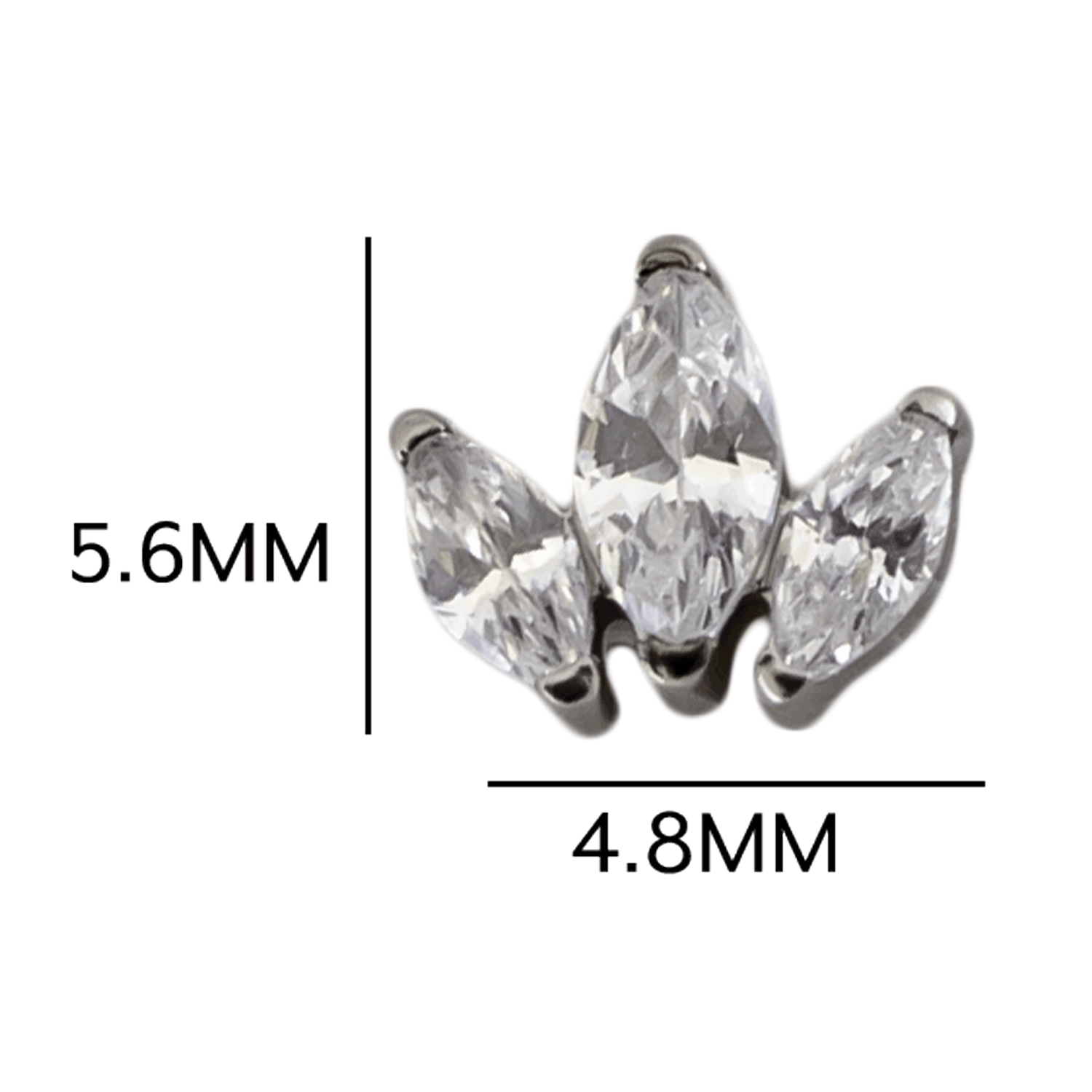 16G/18G Steel Internally Threaded End- Triple Marquise