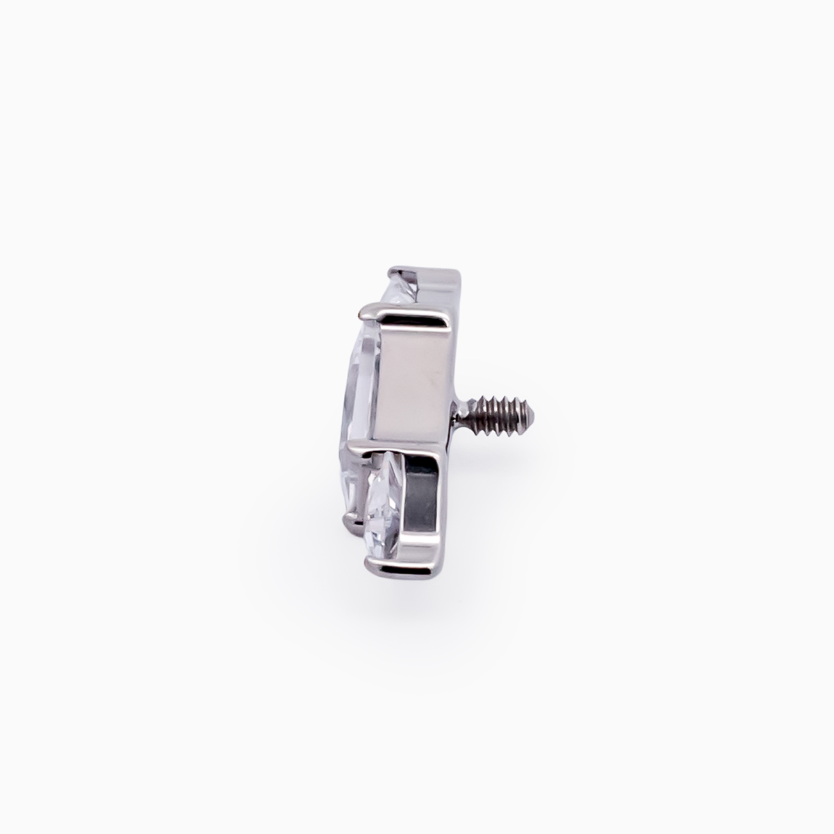 Titanium Internally Threaded 2 Trillion & Baguette CZ End – 16G