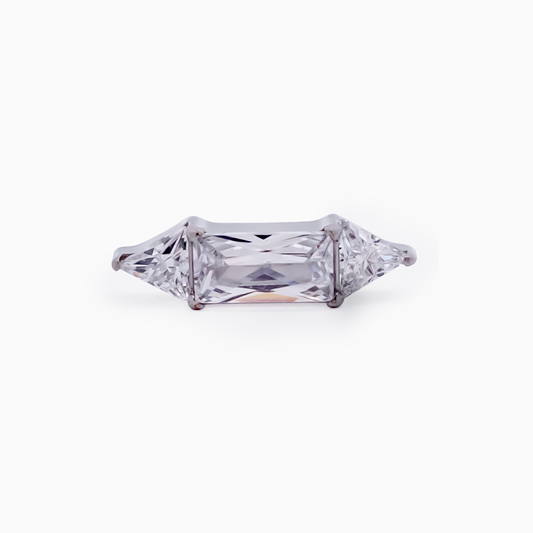 Titanium Internally Threaded 2 Trillion & Baguette CZ End – 16G