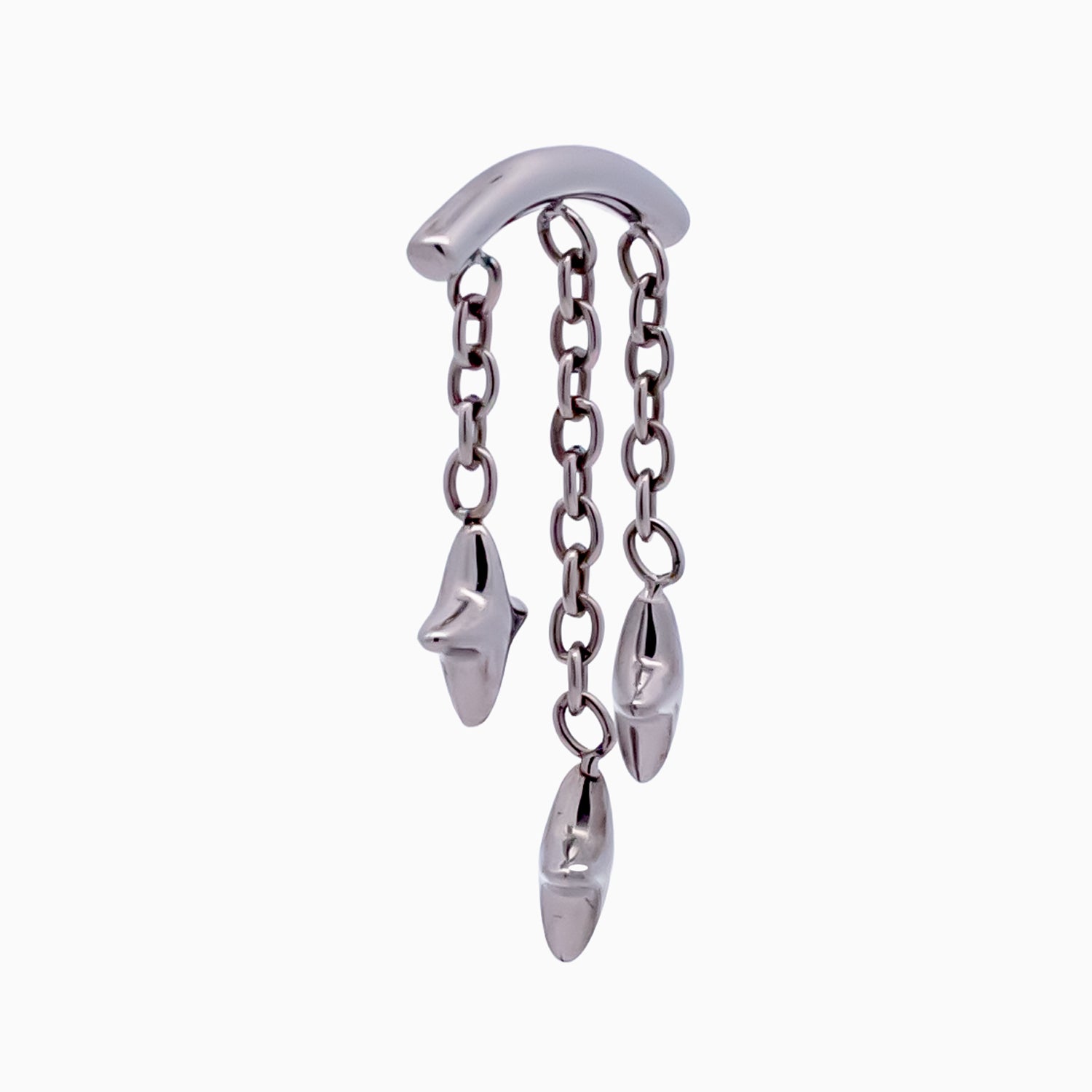 Steel Internally Threaded Hidden Helix End w/ Triple Star Dangle – 16G
