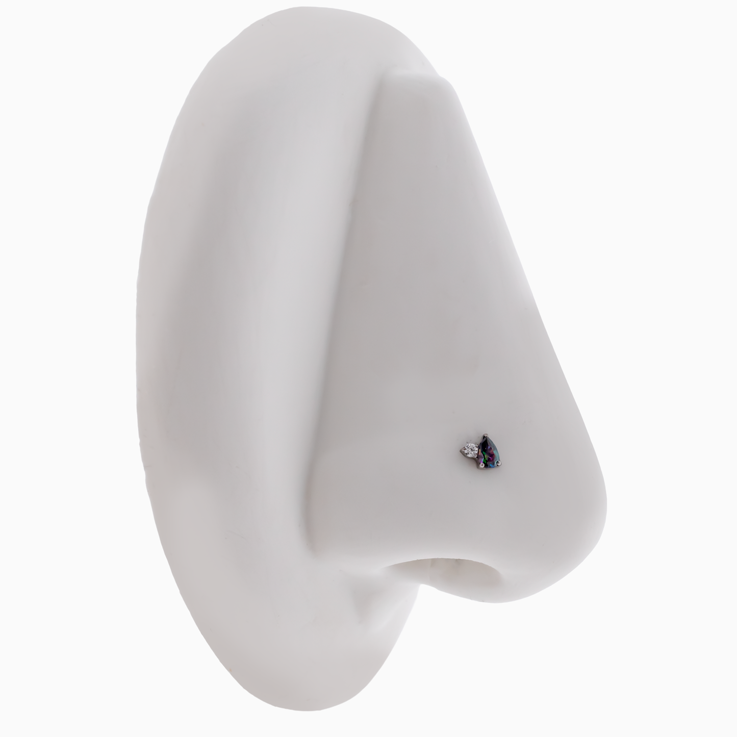 Steel Internally Threaded Pear & Round CZ End
