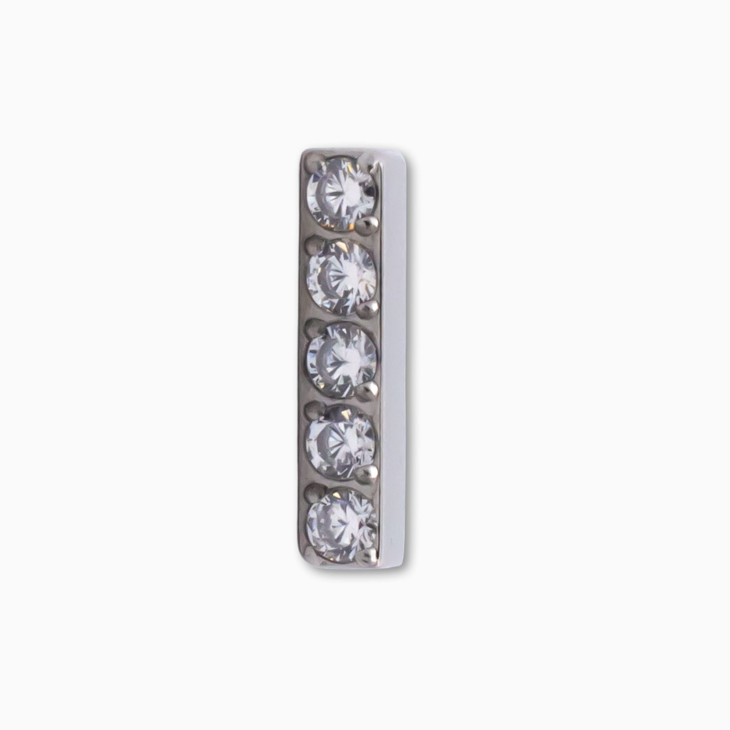Steel Internally Threaded Bar End with 5 CZ
