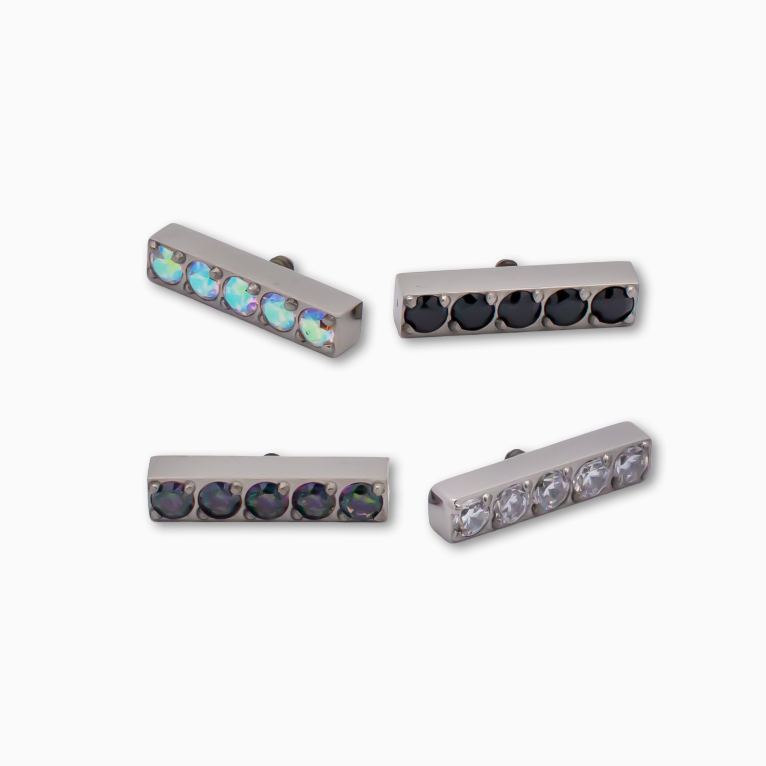 Steel Internally Threaded Bar End with 5 CZ