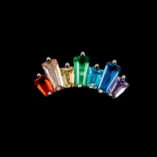 Bridger - Titanium Rainbow Internally Threaded End - Pierced Addiction
