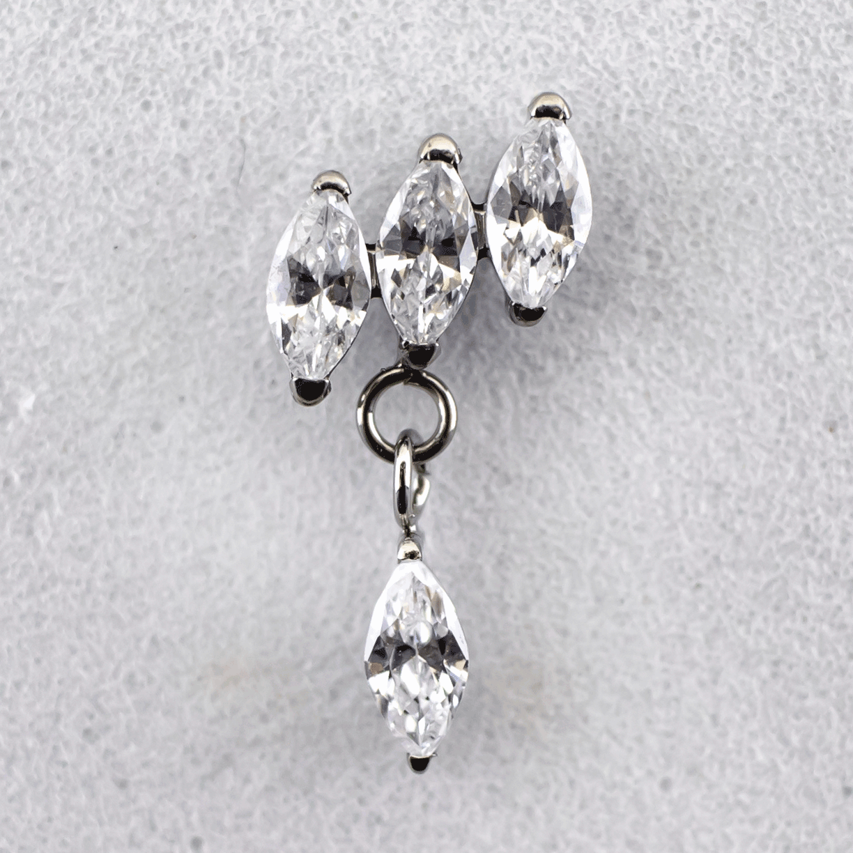 16G/18G Steel Internally Threaded End- Triple Marquise Dangle