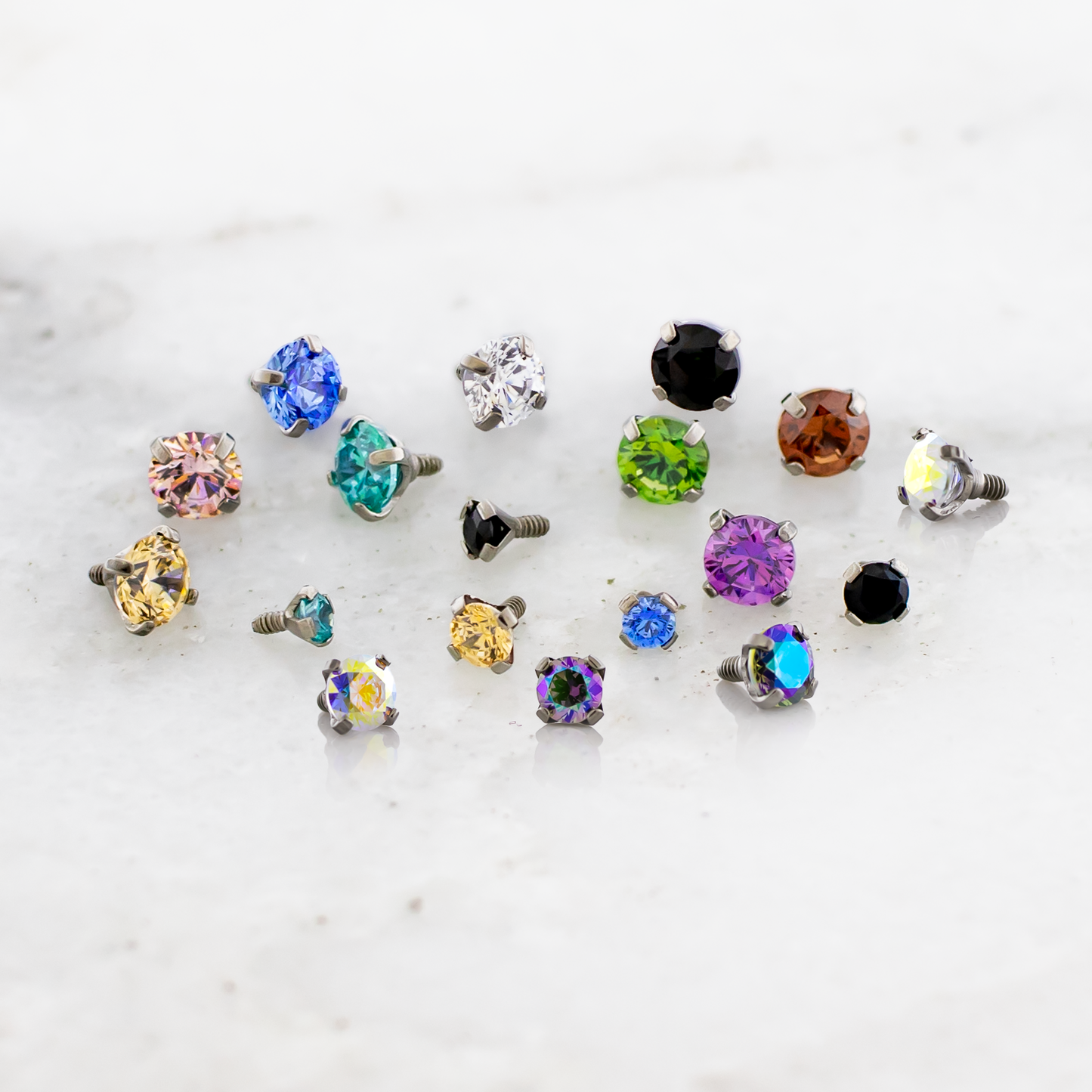 Steel 16G/18G Prong Set Round Premium Zirconia (Internal)