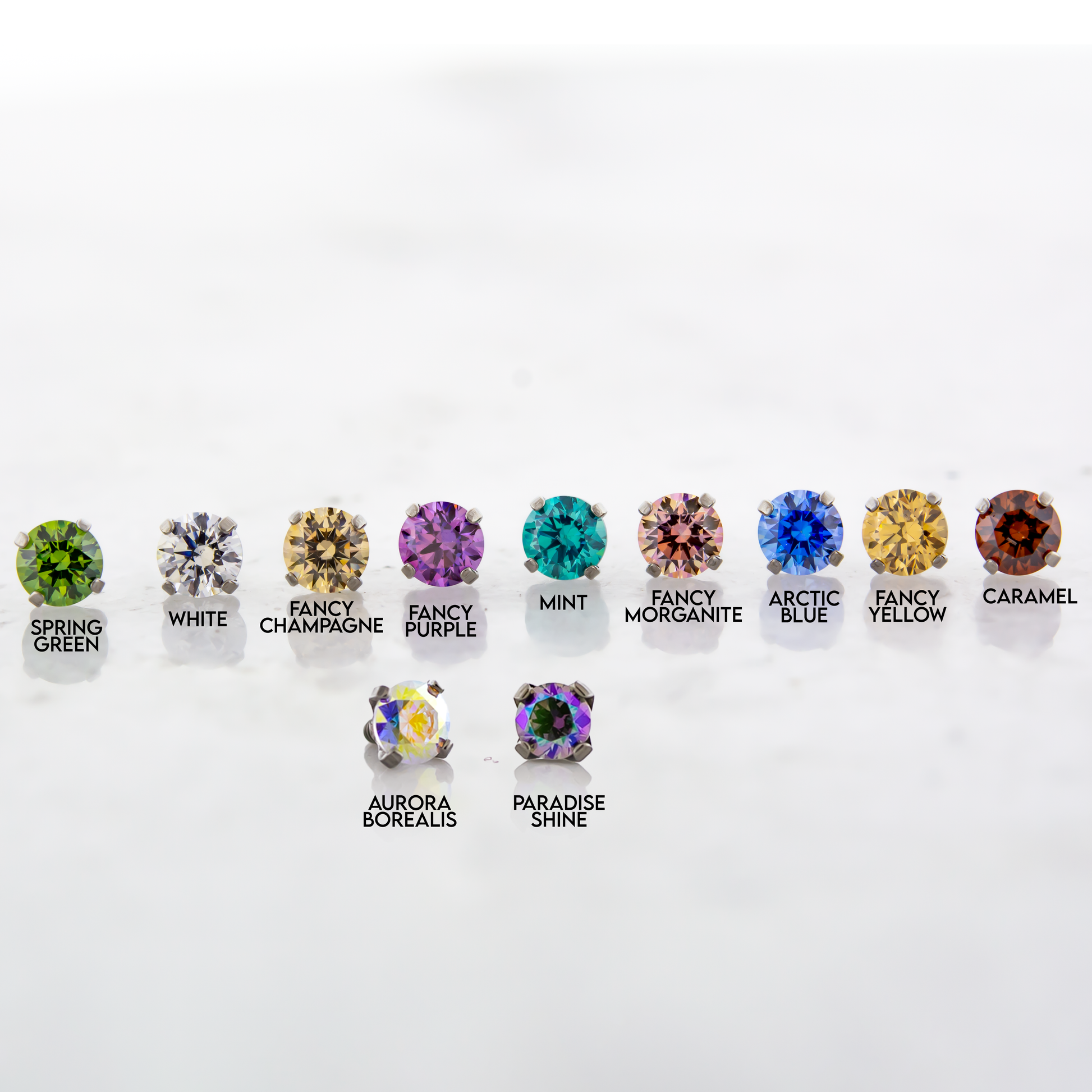 Steel 16G/18G Prong Set Round Premium Zirconia (Internal)