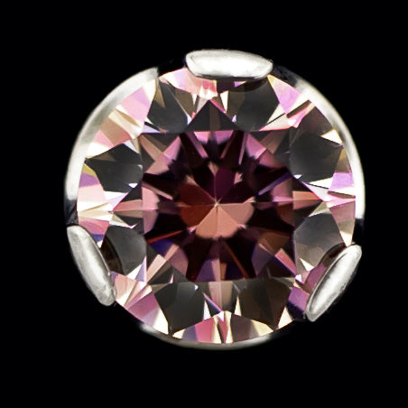 Keon - Fancy Morganite Round Prong Set Low Profile End - Khrysos Jewelry