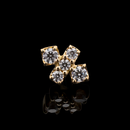 Finley - 18kt Gold Threadless End - Pierced Addiction