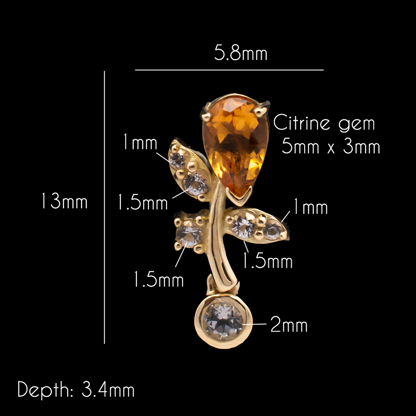 Hazel - 18kt Gold Threadless End