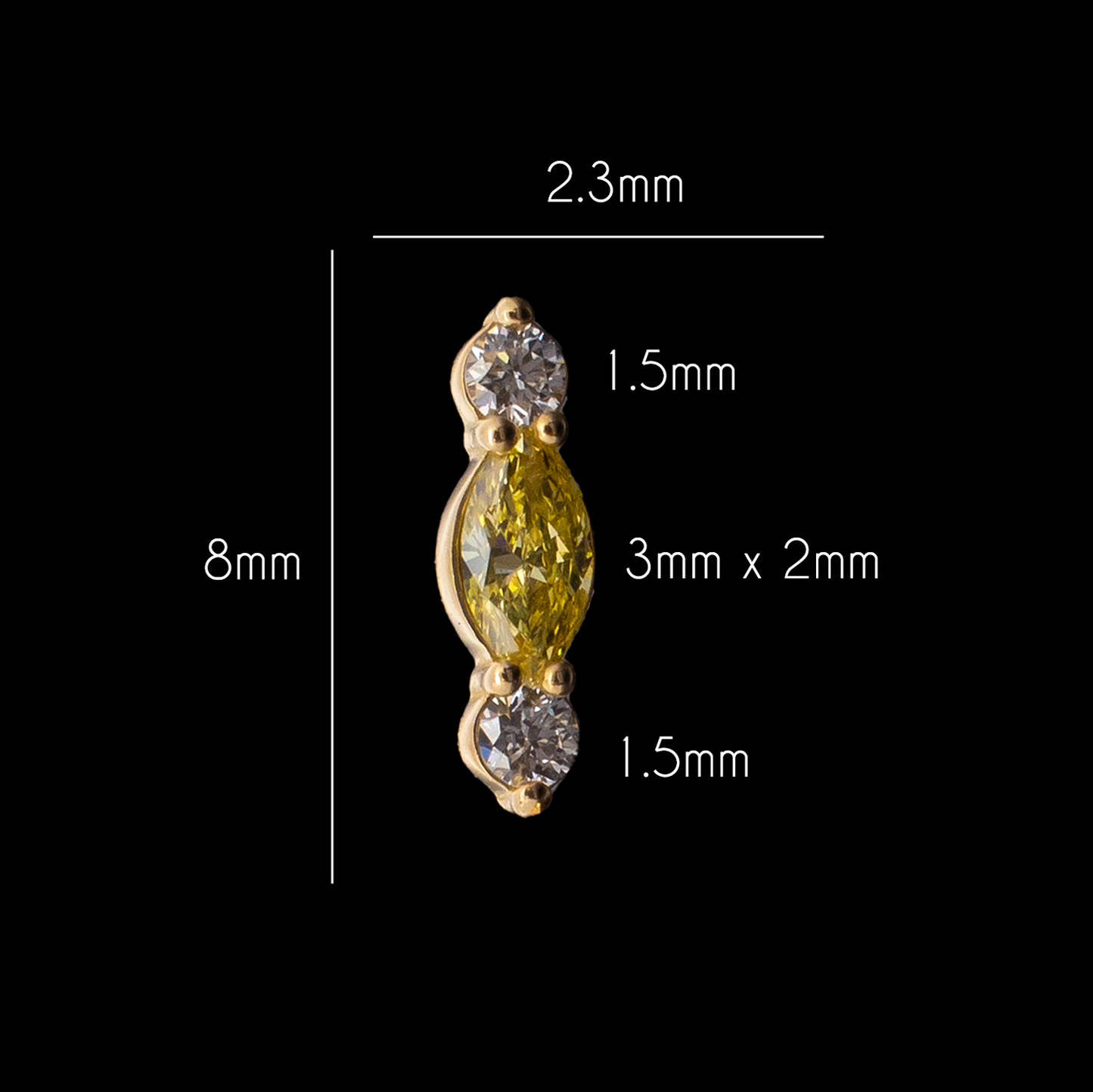 Brielle - 18kt Gold Threadless End