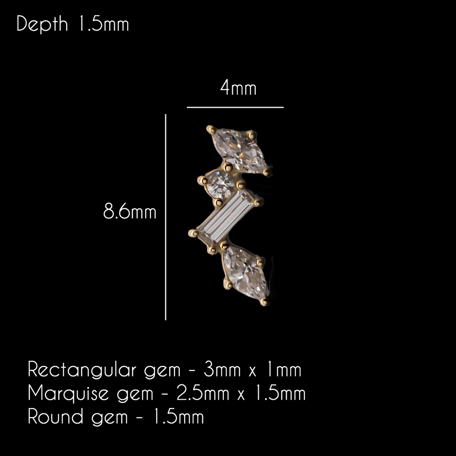 Ivy - 18kt Gold Threadless End