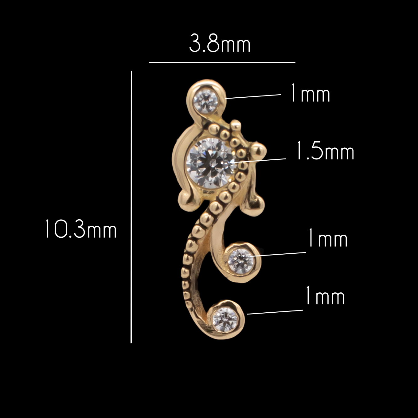 Eliana - 18kt Gold Threadless End