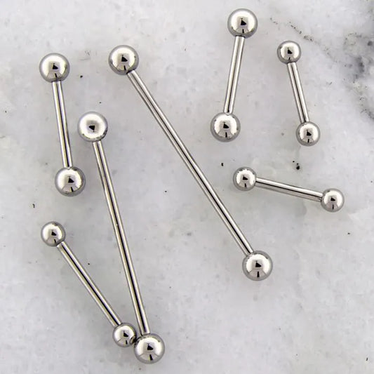 Steel 16G Internally Threaded Straight Barbells - Pierced Addiction