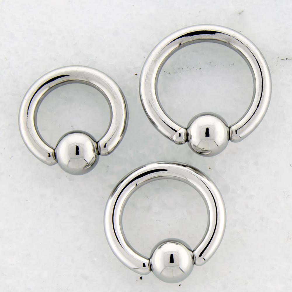 Steel Bead Rings 10G Steel Hand Polished Captive Bead Rings