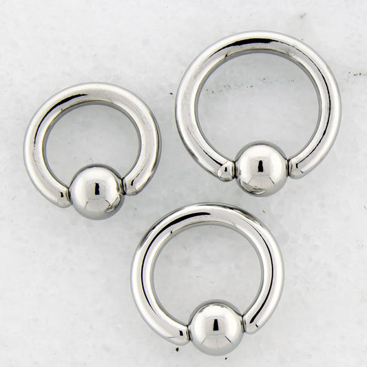 10G Steel Hand Polished Captive Bead Rings