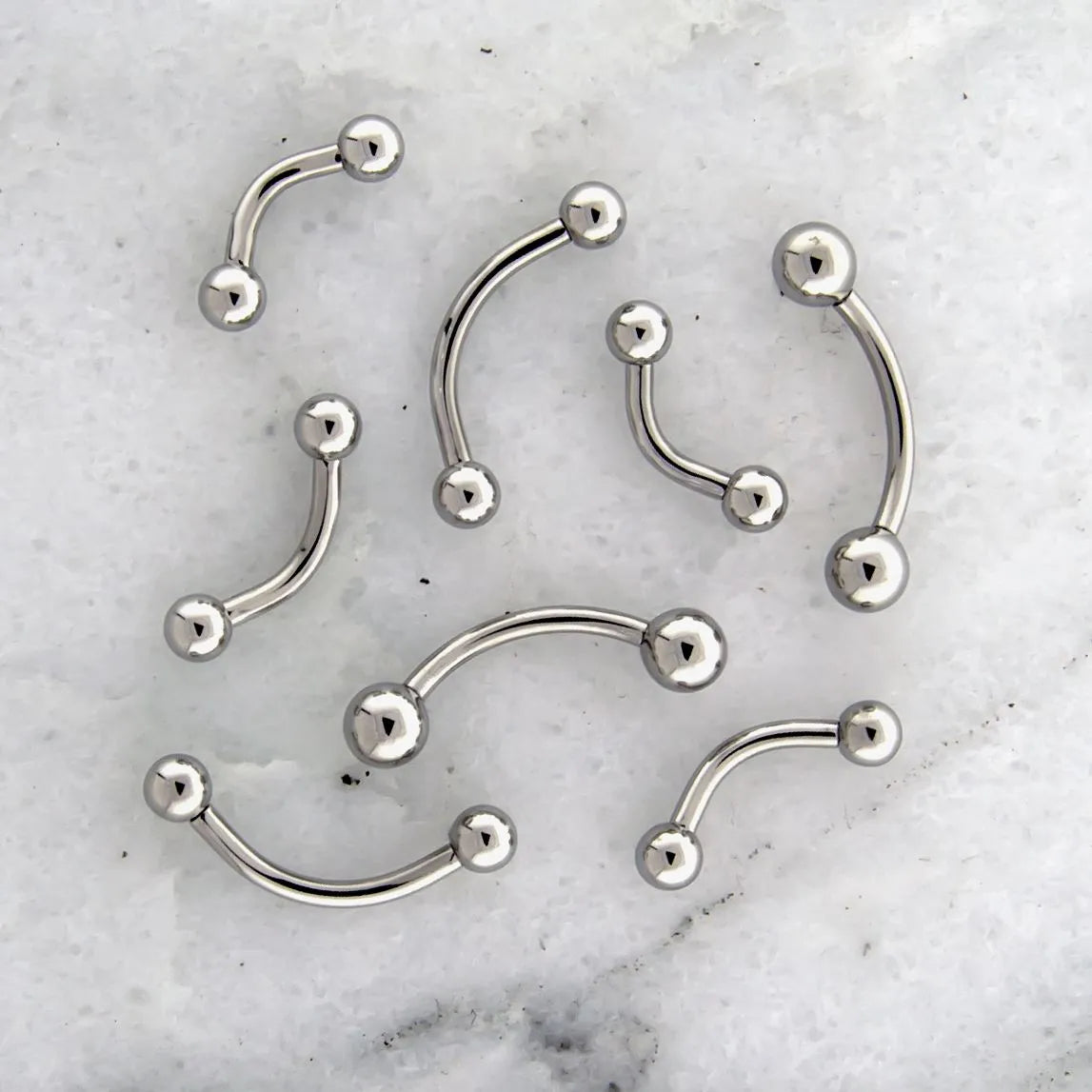 16G Internally Threaded Steel Curved Barbells - Pierced Addiction
