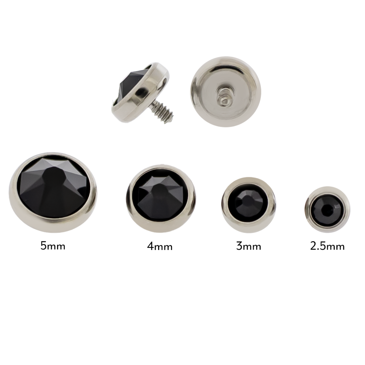 Steel Gem Disc - 14G Threaded Premium Crystals - Pierced Addiction