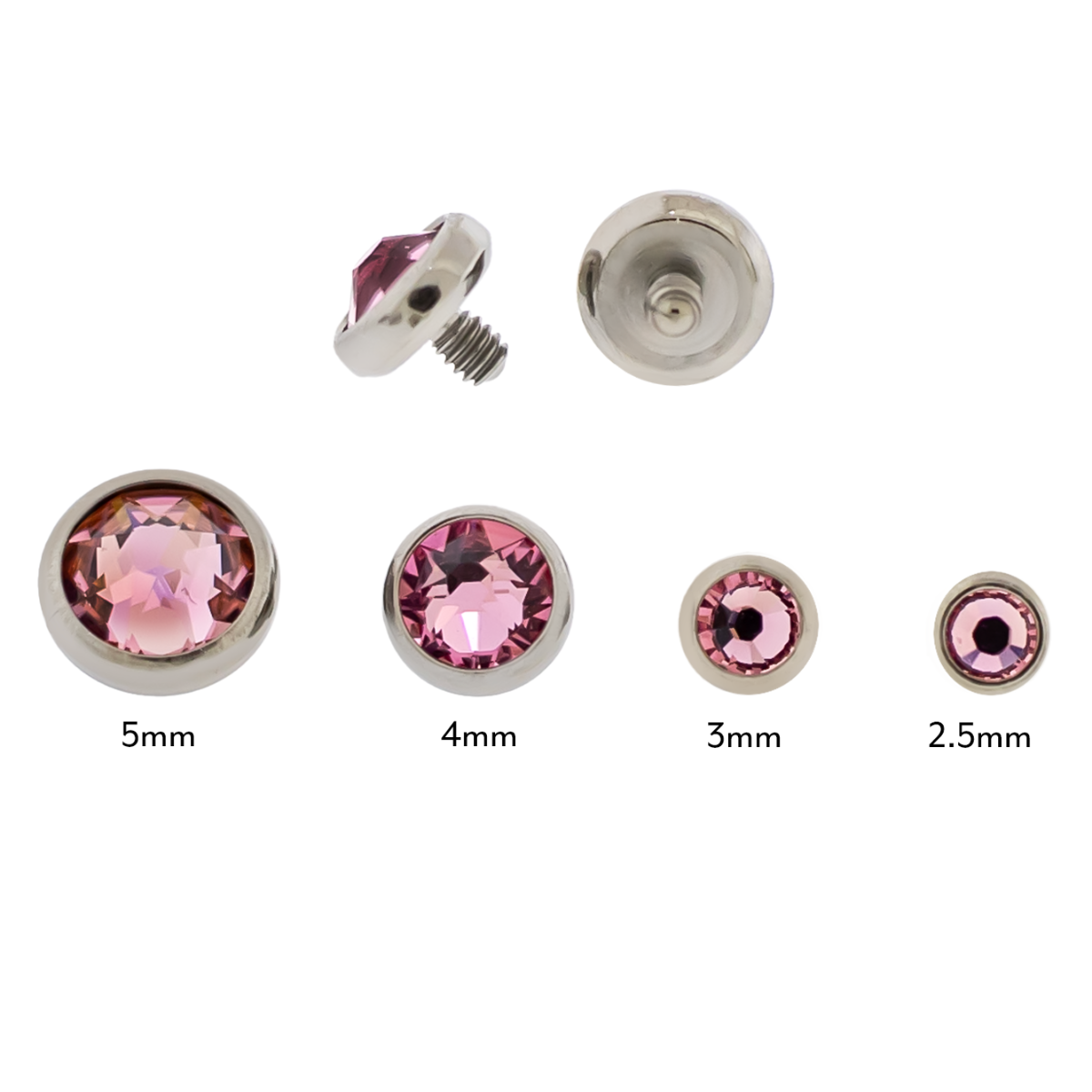 Steel Gem Disc - 14G Threaded Premium Crystals - Pierced Addiction