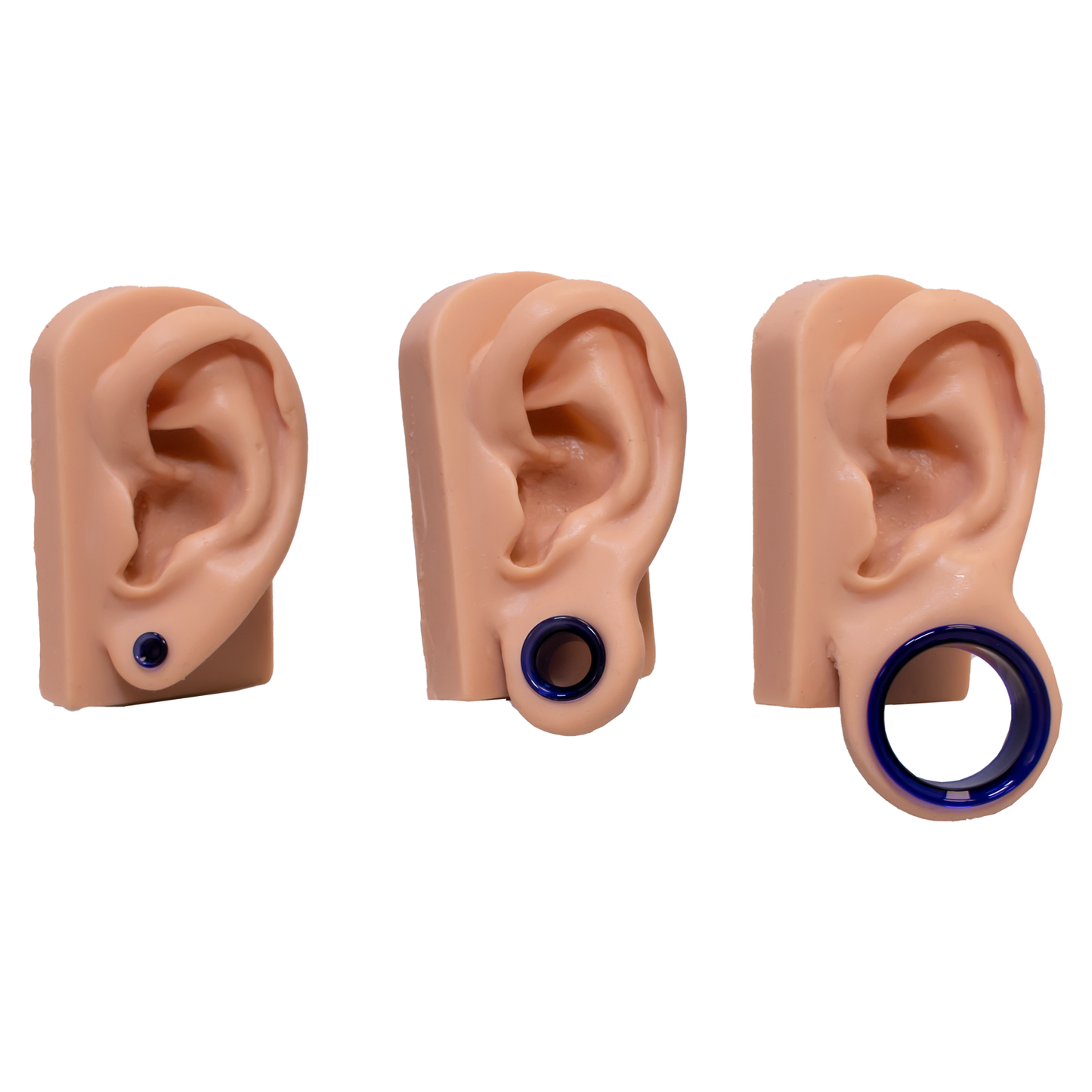 Glass Double Flare Tunnel - Cobalt Blue