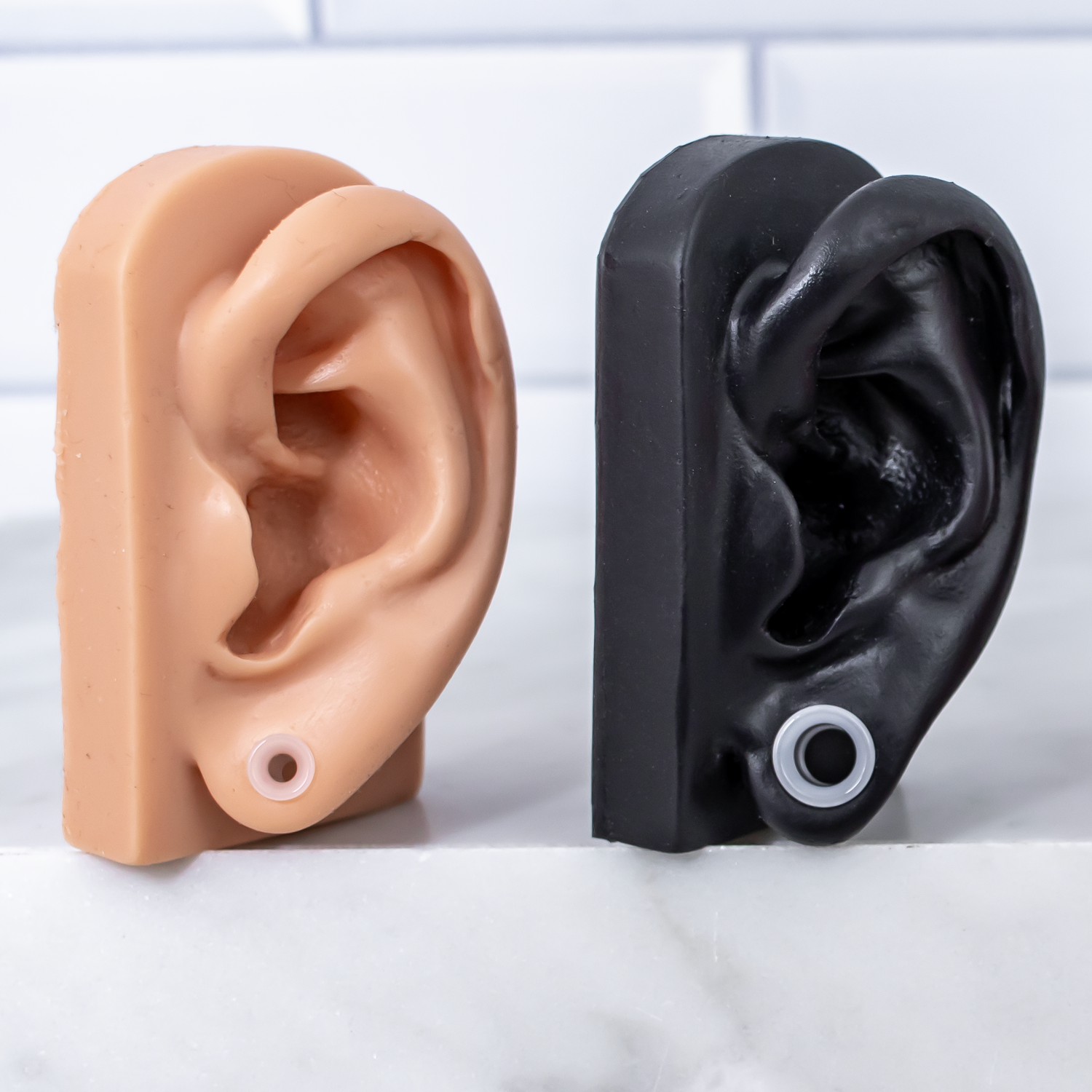 Translucent White Glass Double Flare Tunnels – 8G–5/8" | 5/16" Wearable - Pierced Addiction