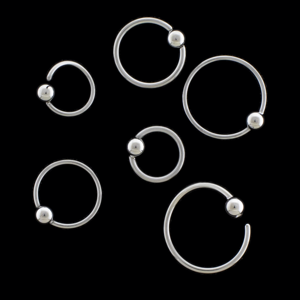 Niobium Fixed Bead Captive Rings