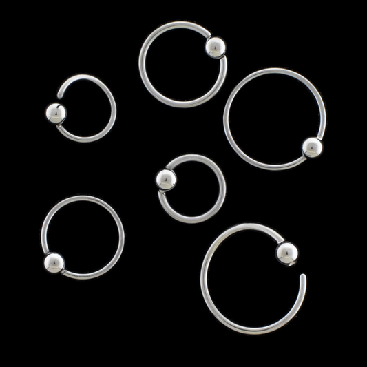 Niobium Fixed Bead Captive Rings