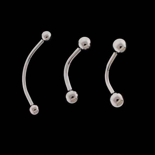 14G Curved Barbell - Internally Threaded - Khrysos Jewelry