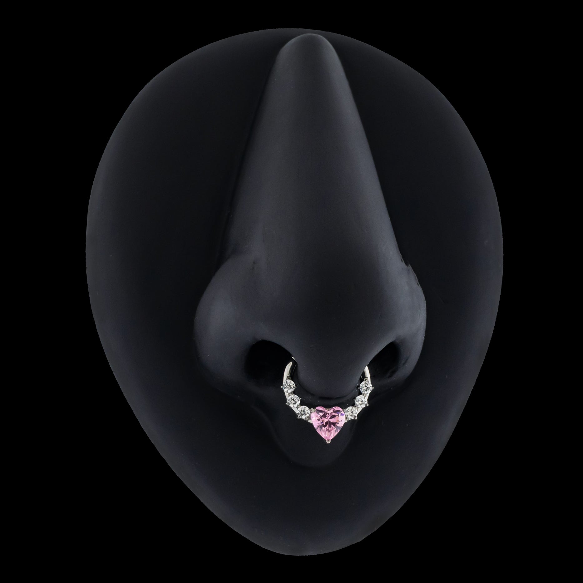 Lilou- Titanium Hinged Ring w/ Heart Gem