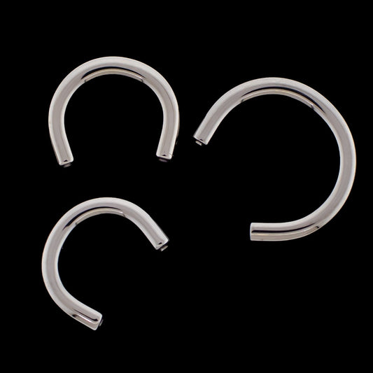 10G Titanium Horseshoe Post - Internally Threaded - Khrysos Jewelry